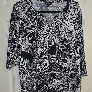 Links Monochrome Patterned Top